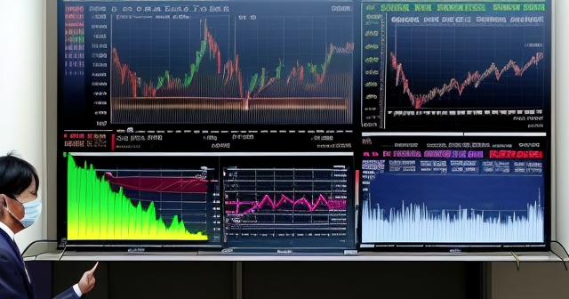 กราฟแสดงดัชนี Nikkei 225 ของตลาดหุ้นญี่ปุ่น