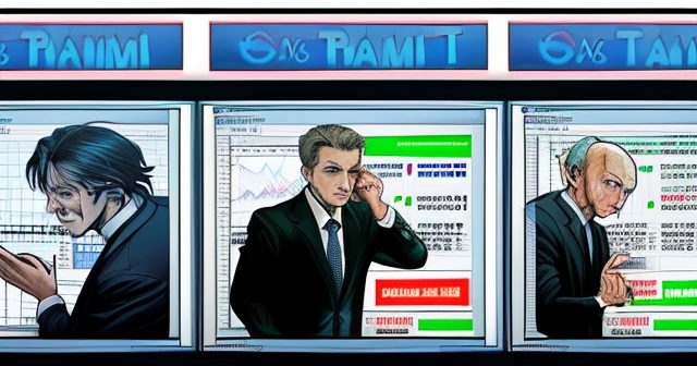 ภาพของนักลงทุนที่กังวลกำลังตรวจสอบการค้า