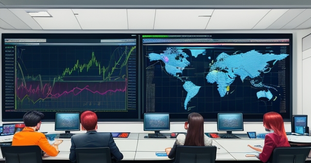 ภาพดิจิทัลแสดงการซื้อขาย Forex แบบเรียลไทม์