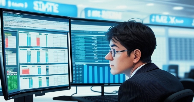 เทรดเดอร์กำลังมองดูหน้าจอ Forex