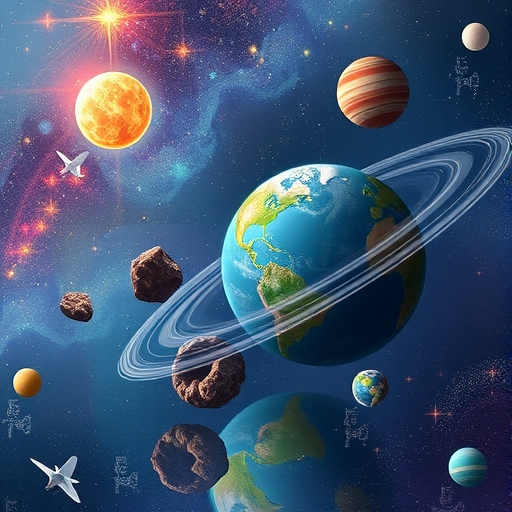 ภาพที่แสดงถึงคลื่นแรงโน้มถ่วงที่มีผลต่อโครงสร้างของกาลอวกาศ