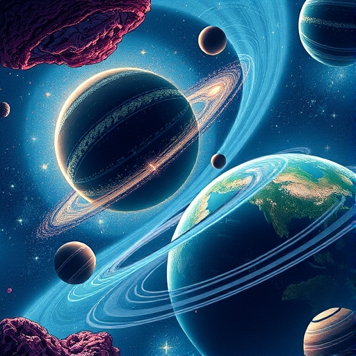 ภาพที่แสดงถึงโลกที่ป้องกันตัวเองจากดาวเคราะห์น้อยโดยใช้แรงโน้มถ่วง