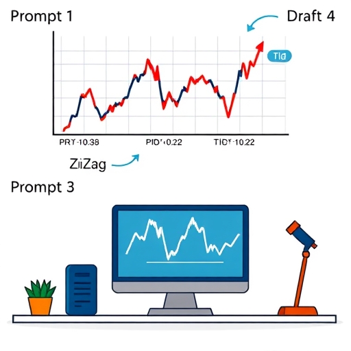โต๊ะเทรดที่แสดงตัวชี้วัด ZigZag