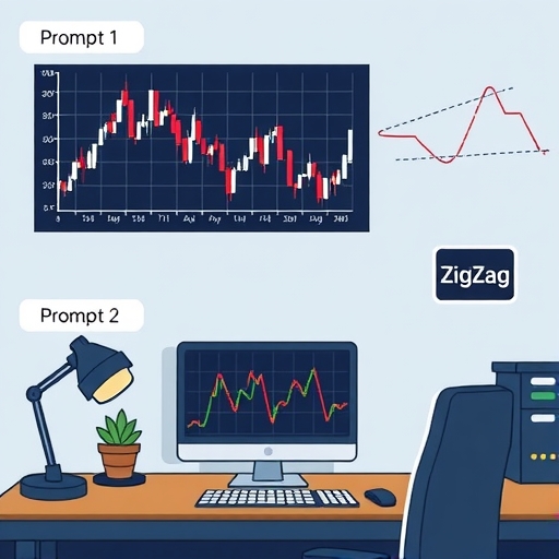 แผนภูมิ ZigZag ที่แสดงการเคลื่อนไหวของราคา