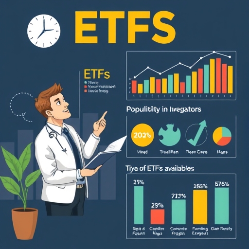 กราฟข้อมูลแสดงความนิยมของ ETF ในการลงทุน