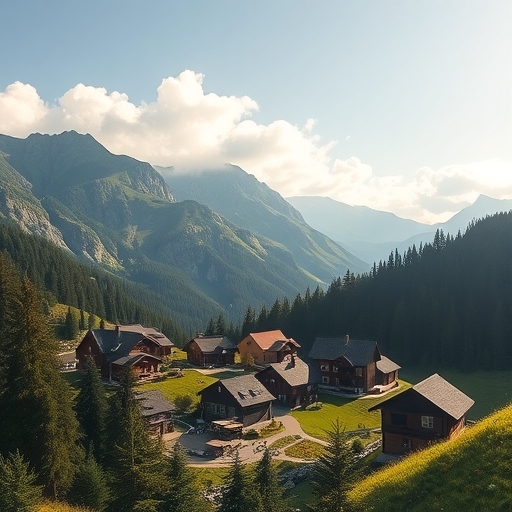 寧靜的山村景緻