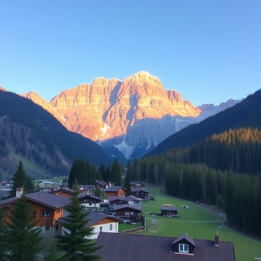 一個寧靜的山村景象