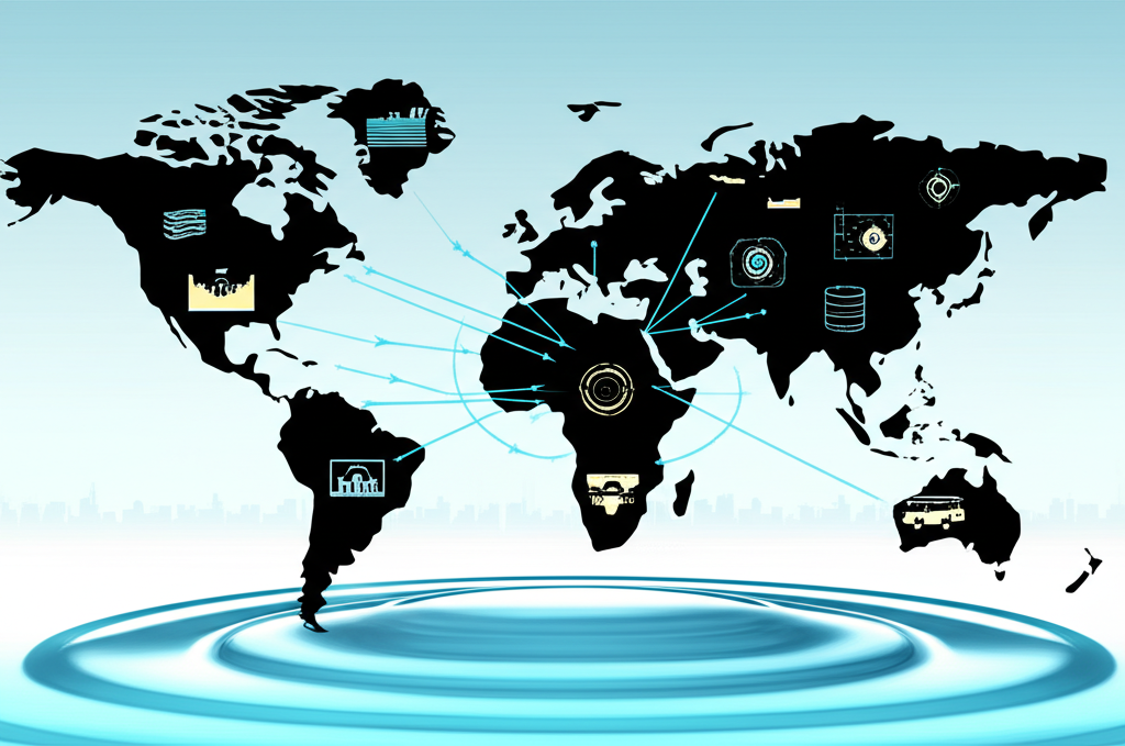 illustration of global market impact and investors analyzing data