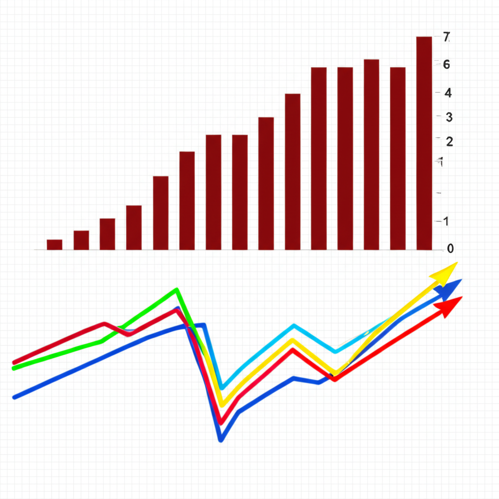 illustration of financial graphs