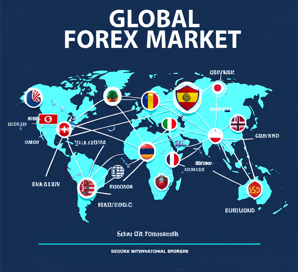 ภาพประกอบตลาด Forex ระดับโลกพร้อมคู่สกุลเงินและโบรกเกอร์นานาชาติที่ปลอดภัย