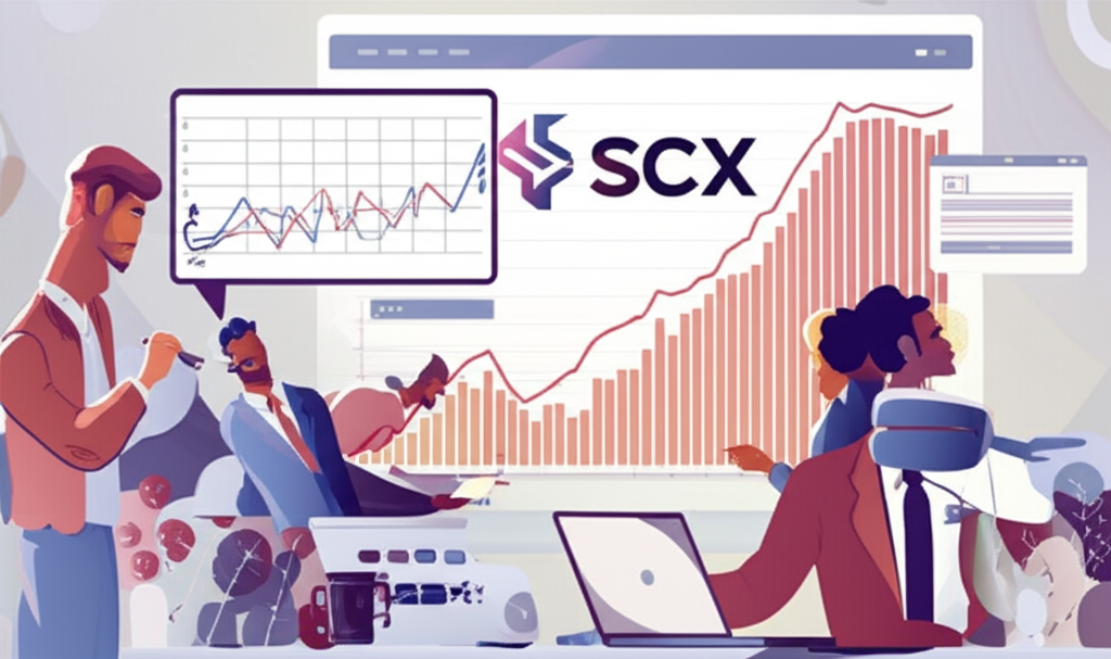 A diverse group of Thai investors studying a financial chart on debentures with SCBX logo in an illustration style