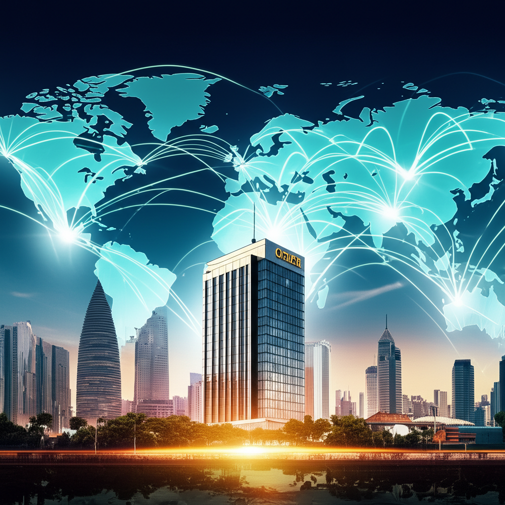 Global network connecting cities with OctaFX headquarters in St. Vincent