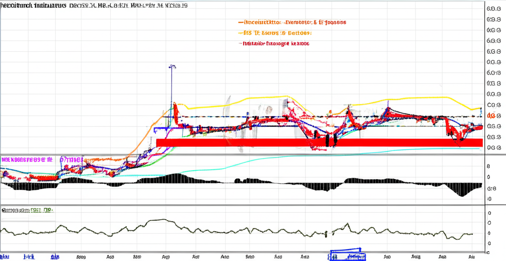 Stock chart with technical indicators including Stochastic and RSI lines