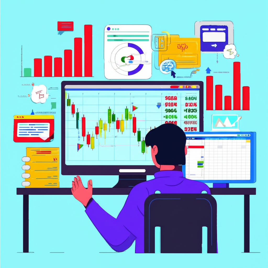 Thai trader analyzing Forex Factory calendar on screen with economic news impact on market