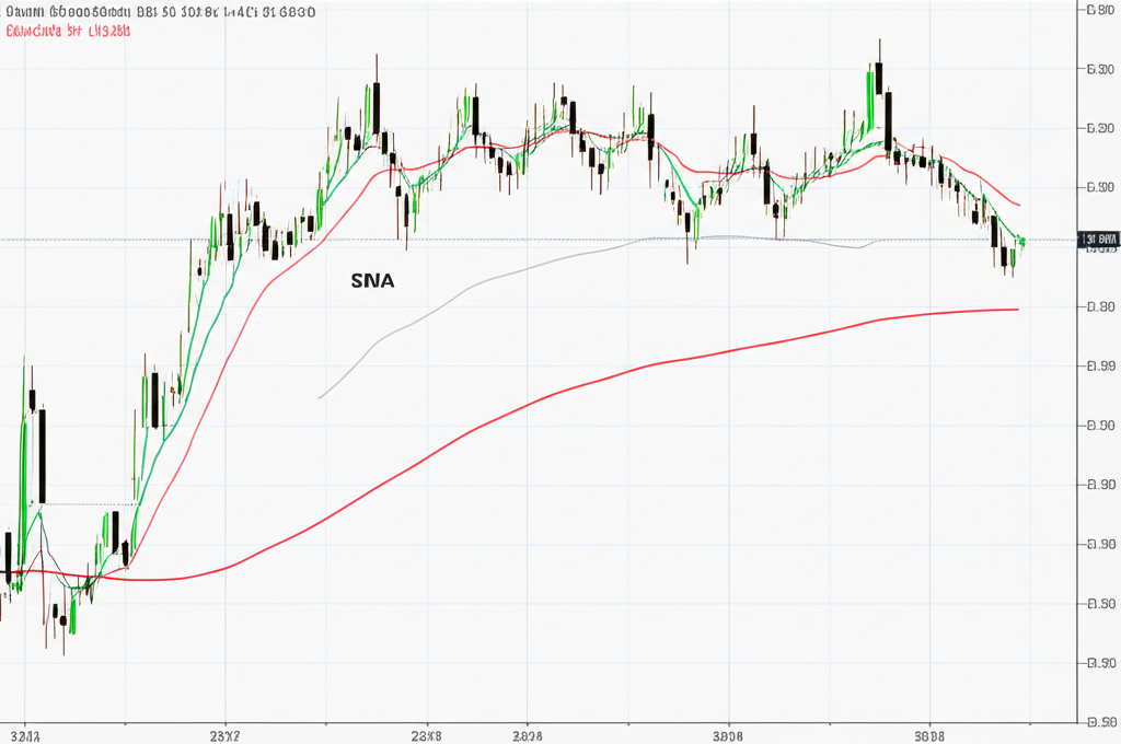 An illustration of two moving average lines one smooth SMA and one responsive EMA on a financial chart