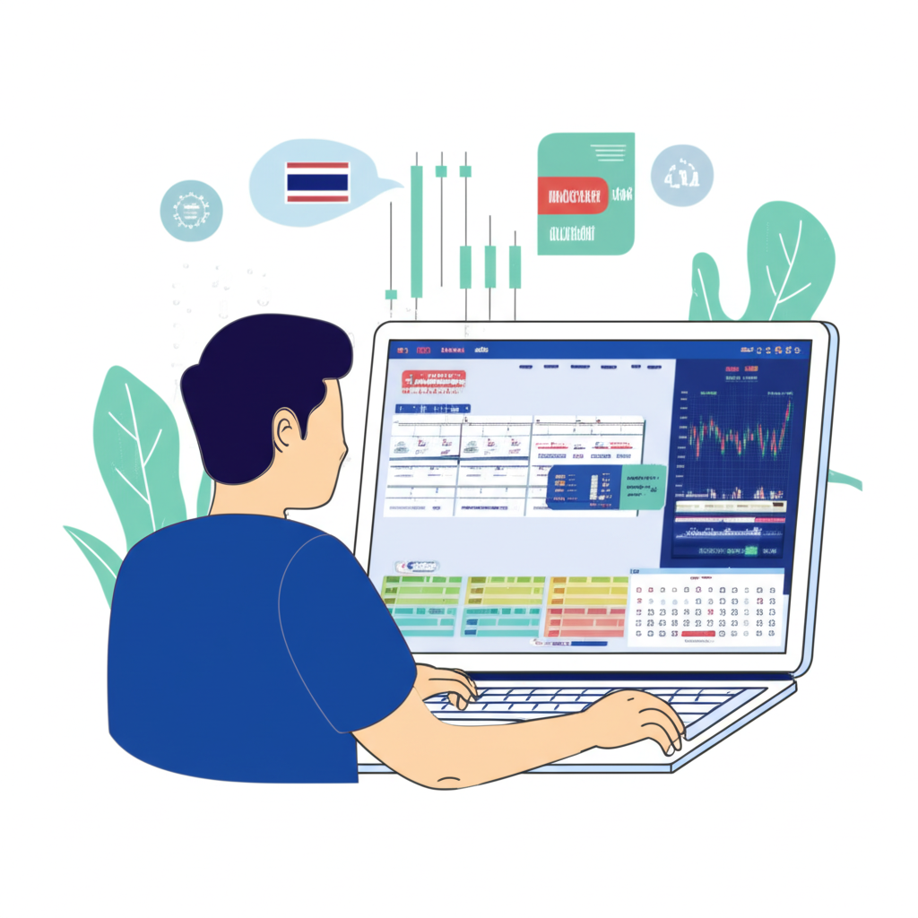 Thai trader using Forex Factory, Investing.com, and TradingView